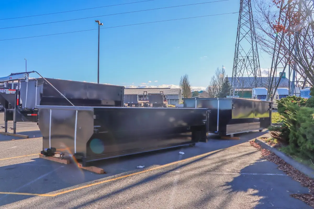Roll-off dumpster ready for waste disposal at job site for Construction Dumpster Rental in Dove Valley